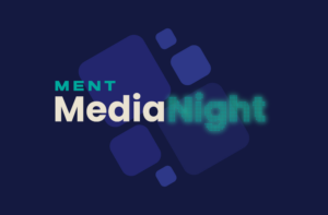 Logo-MENT-MediaNight auf dunkelblau